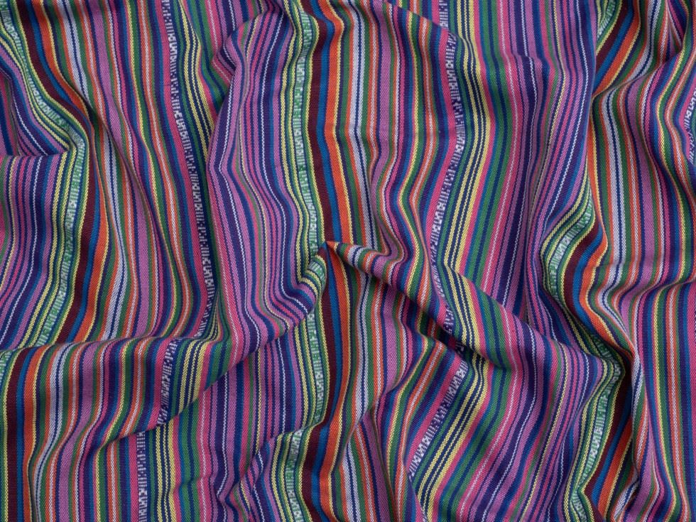 Minerva Core Range Mexico Woven Stripe Jacquard Canvas Fabric Turquoise