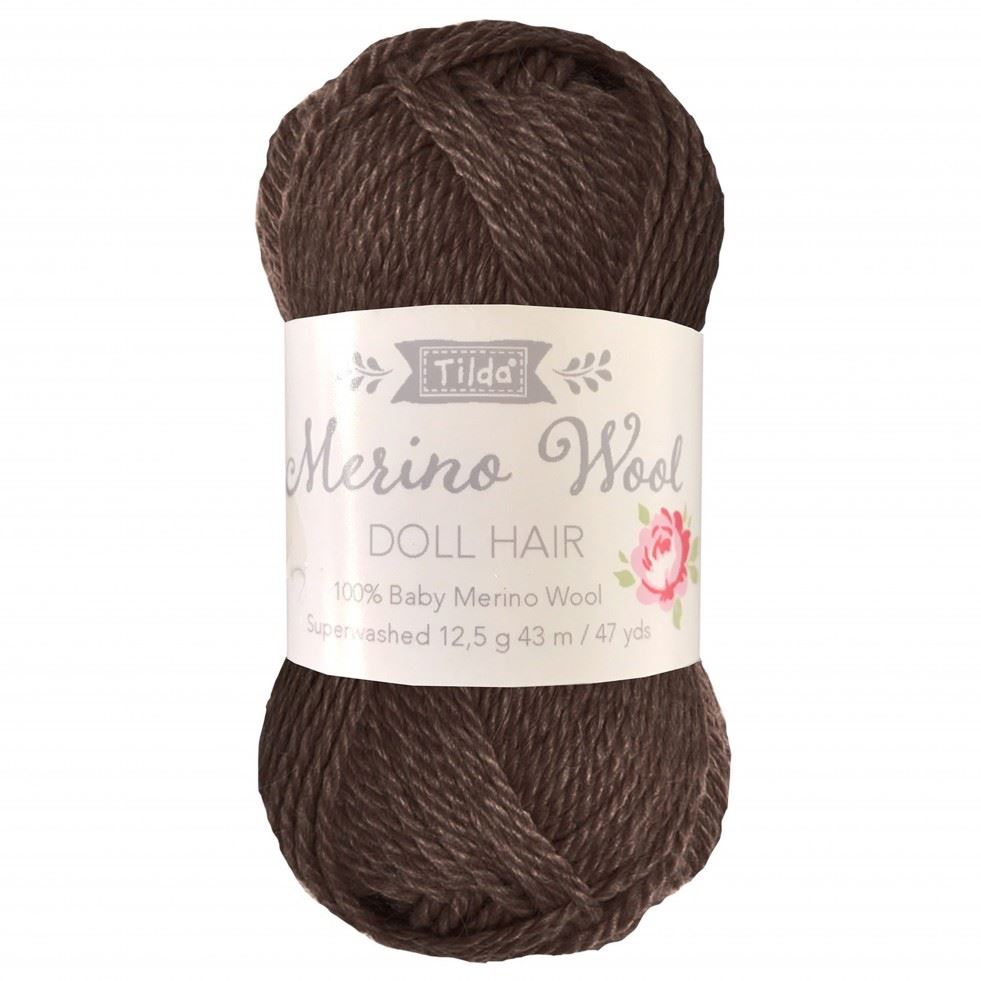 Tilda Dark Brown Yarn For Doll Hair