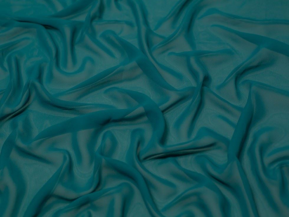 Minerva Core Range Petrol Sheer Chiffon Fabric