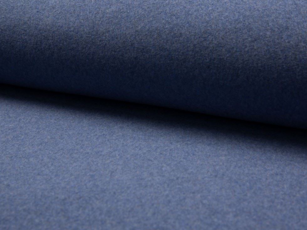 Deadstock Cotton Fleece Fabric Jeans Blue Melange
