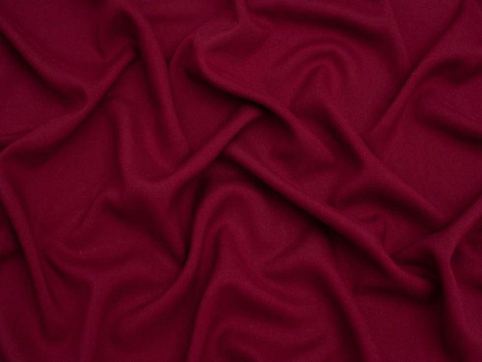 Minerva Core Range Burgundy Viscose Challis Fabric