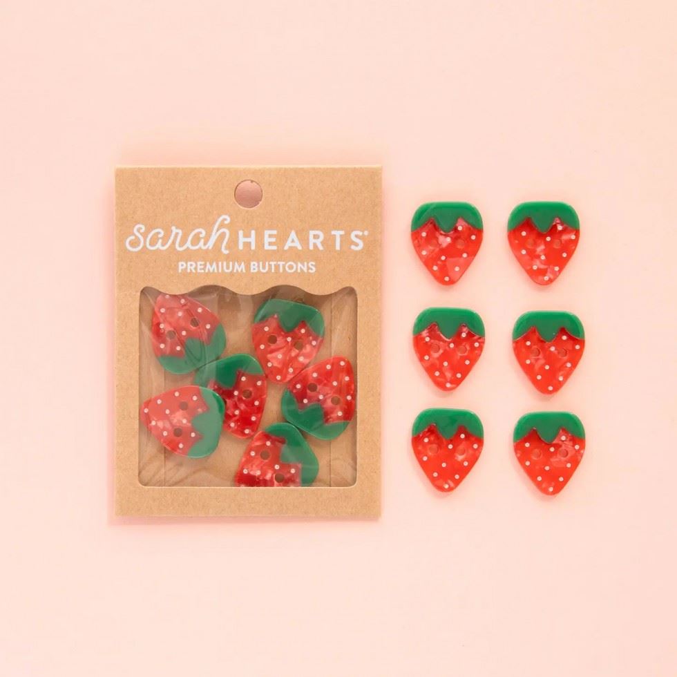 Sarah Hearts Strawberry Buttons
 
