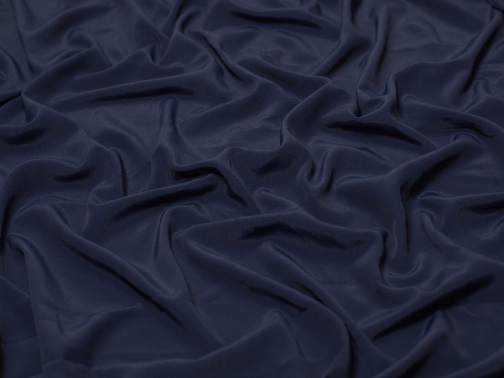Minerva Core Range Polyester Morrocaine Crepe Fabric Navy Blue
 