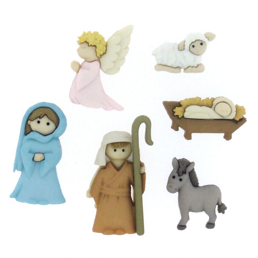 Dress It Up Christmas Nativity Buttons
 