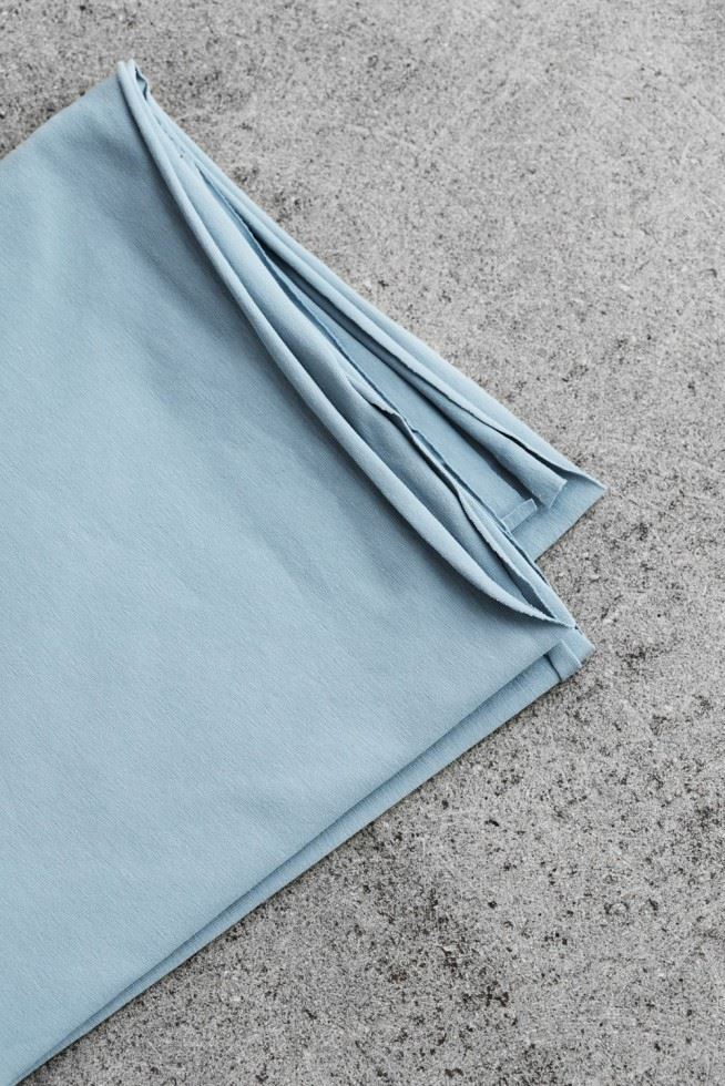 Mind The Maker Faded Blue Cotton Single Jersey Stretch Knit Fabric