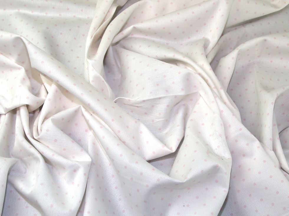 Lady Mcelroy Pink On White Cotton Pique Fabric
