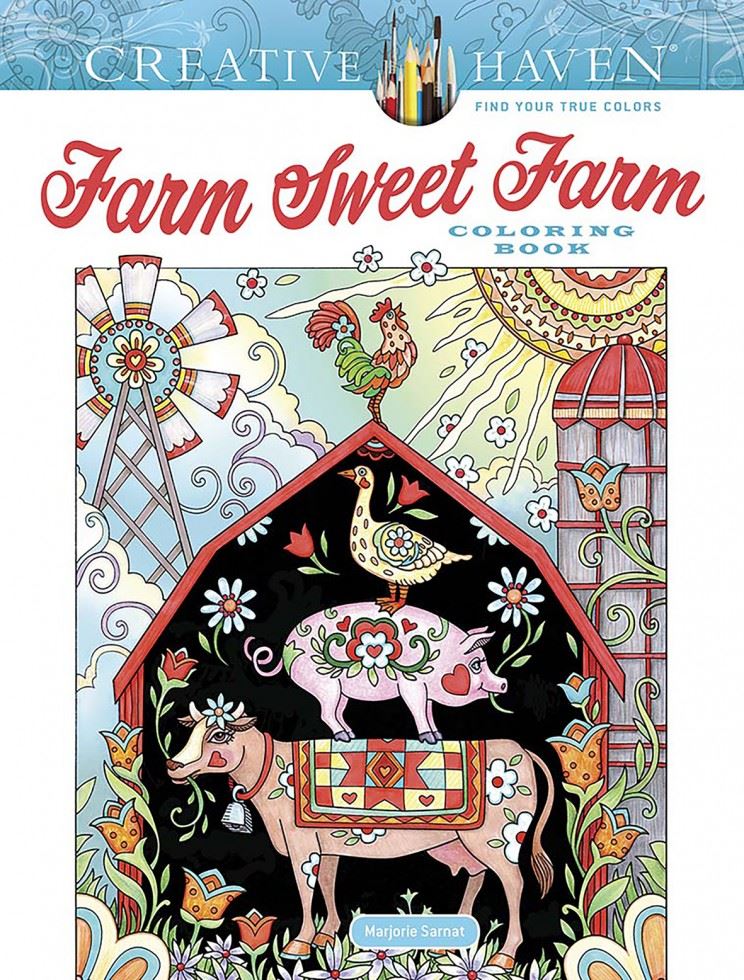 Search Press Marjorie Sarnat Creative Haven Farm Sweet Farm Coloring Book