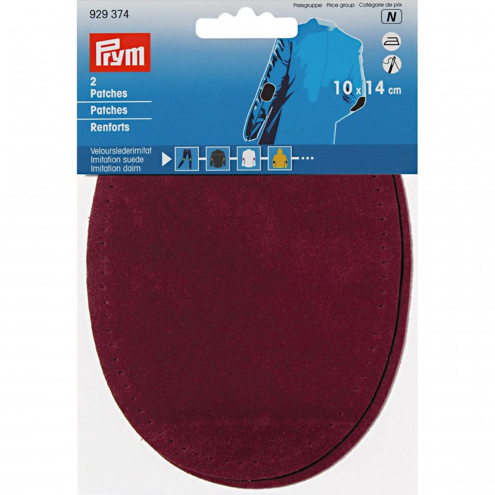 Prym Imitation Suede Elbow Patches Wine
 