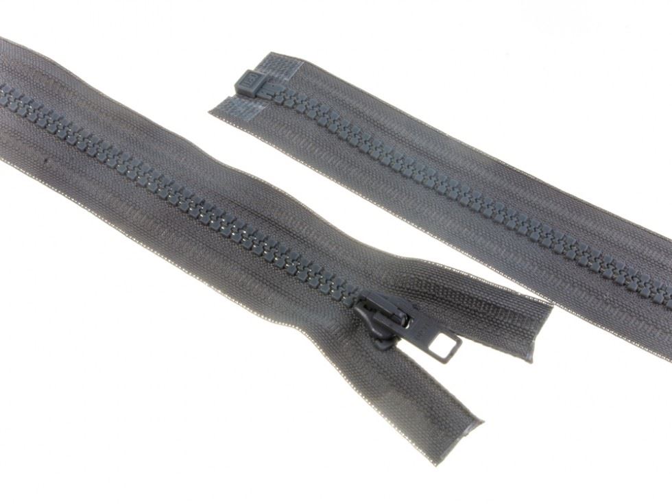 Plastic Chunky Open End Zips Mid Grey