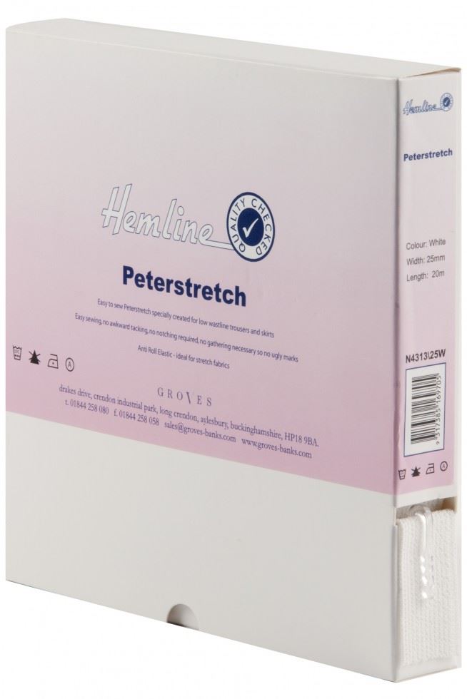 Hemline White Petastretch Waistband Elastic