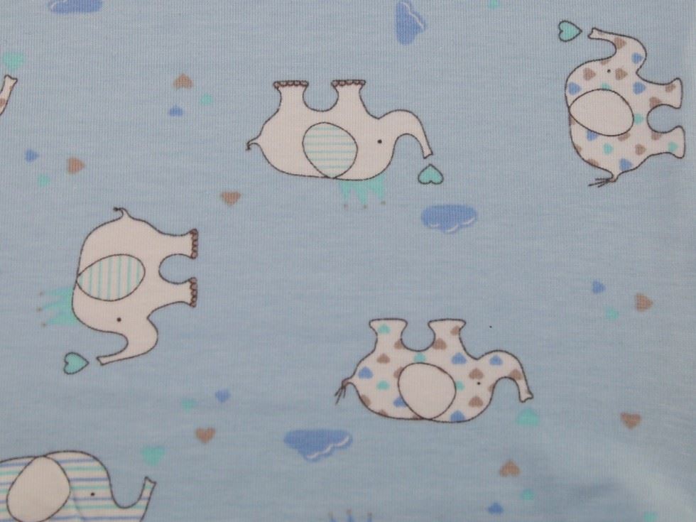 Blue Deadstock Cotton Jersey Stretch Knit Fabric