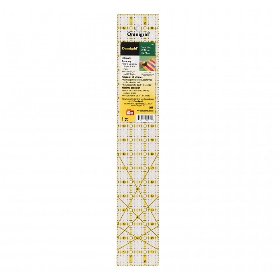 Omnigrid® 3" x 18" Rectangle Quilting & Sewing Ruler in Clear