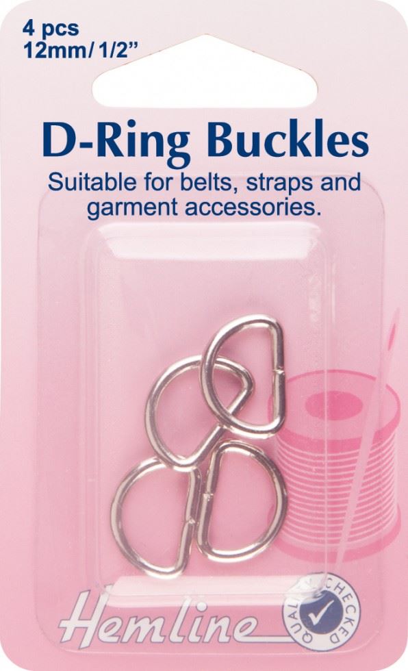 Hemline Nickel Silver Metal D Rings