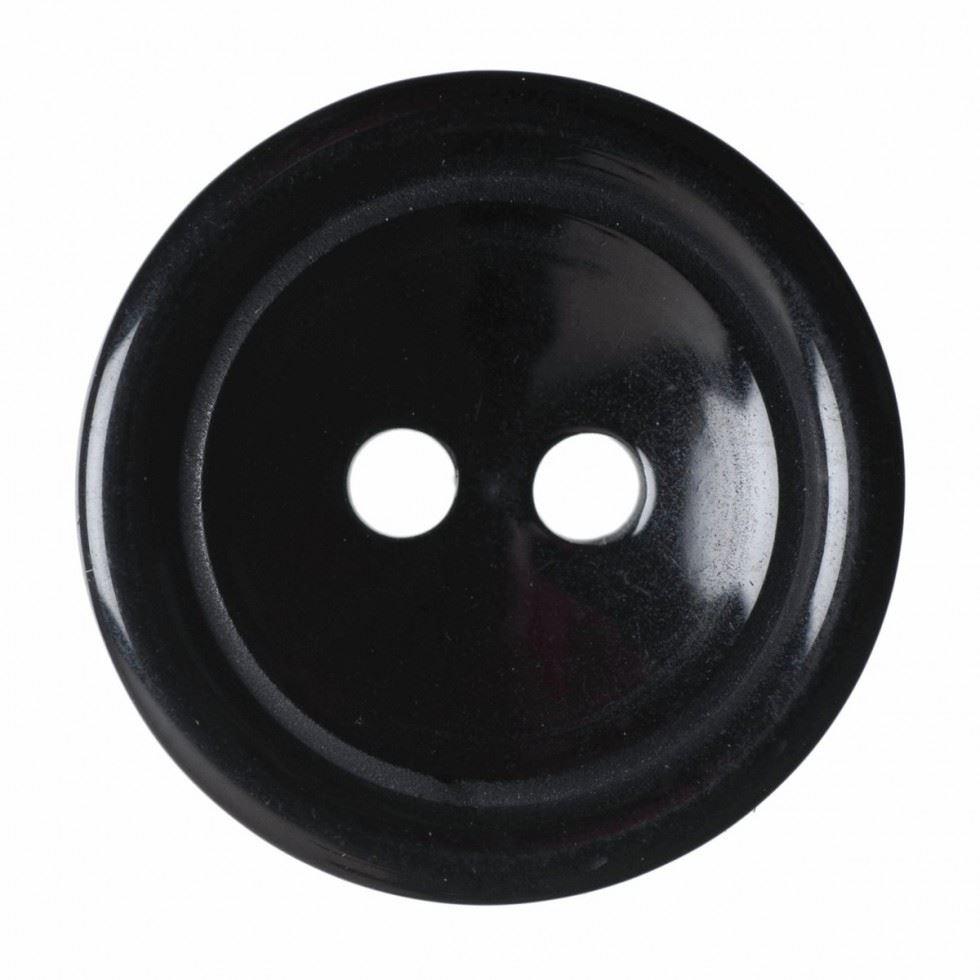 Hemline Black Round Plastic Buttons