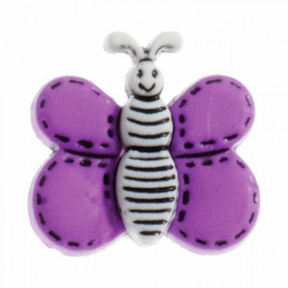 Hemline Purple Butterfly Shape Buttons