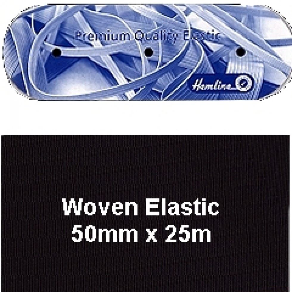Hemline Black Flat Woven Elastic