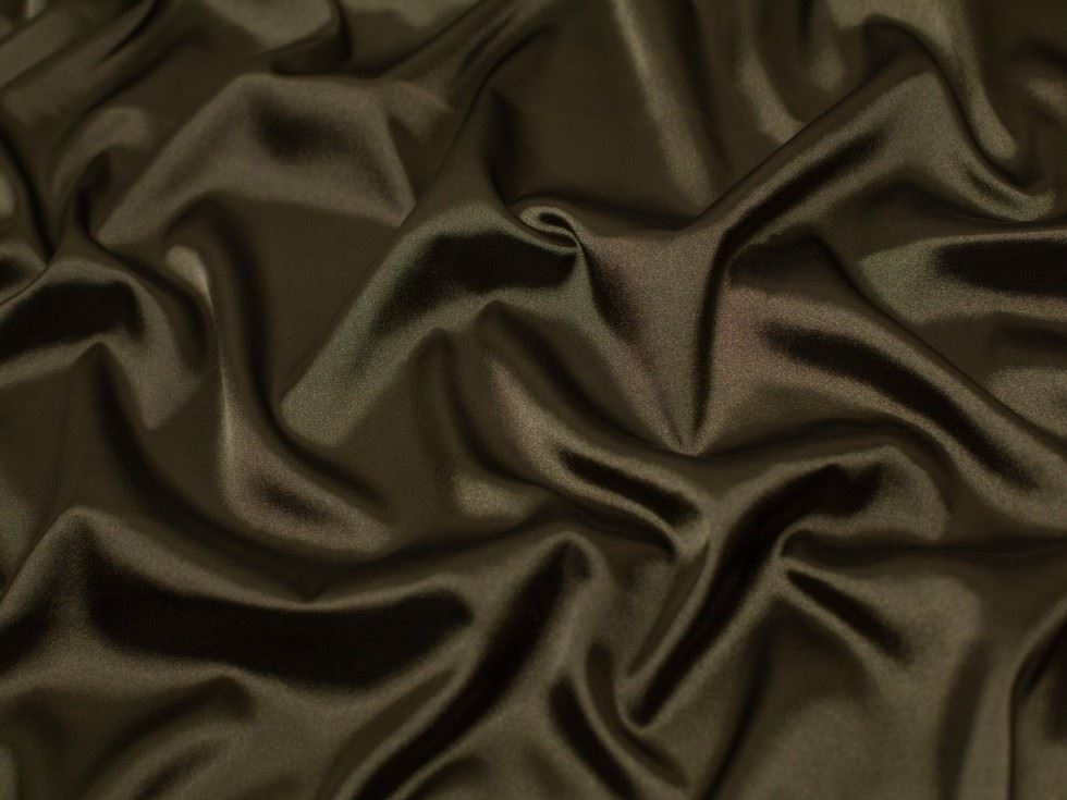 Minerva Core Range Khaki Stretch Woven Charmeuse Silky Satin Fabric