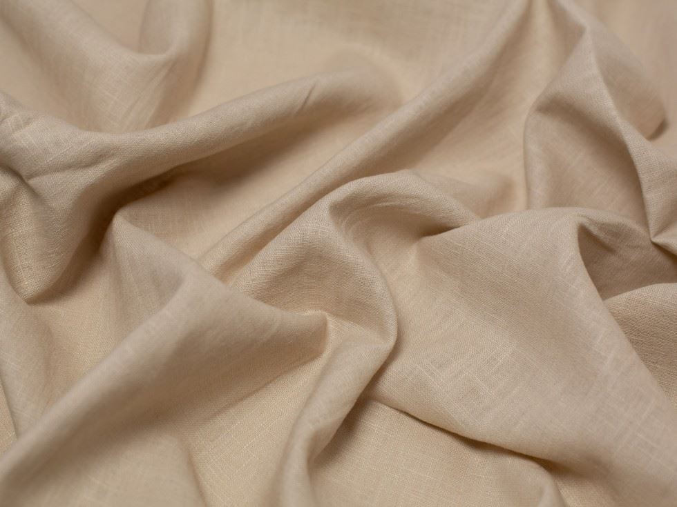 Minerva Core Range Beige 100% Linen Slub Fabric