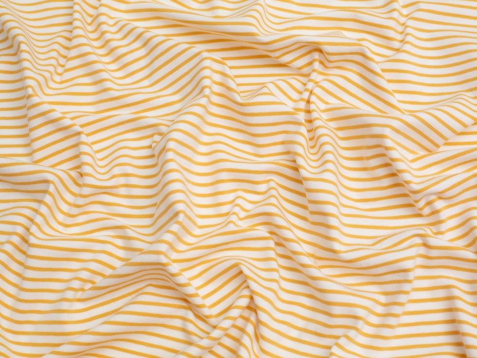 Minerva Core Range Ochre Stripe Cotton Jersey Stretch Knit Fabric