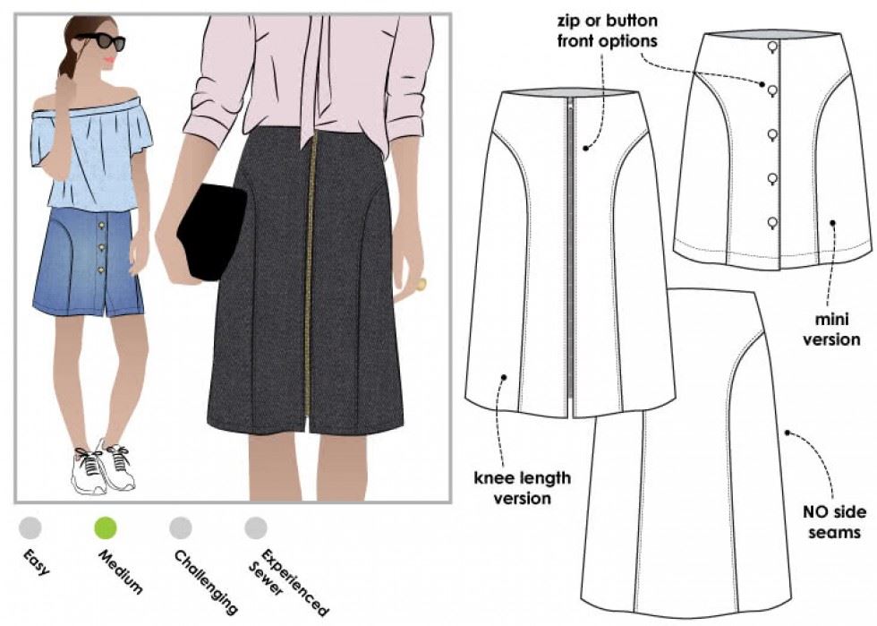 Style Arc Sewing Pattern Goldie Skirt