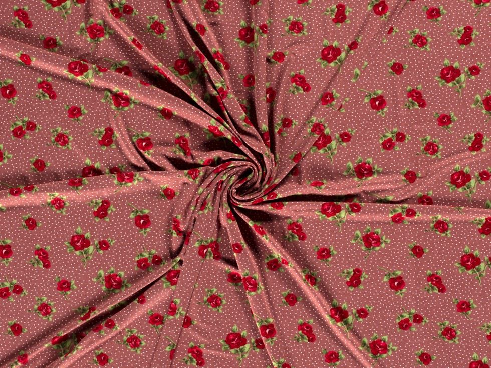 Viscose Jersey Stretch Knit Fabric Rose
 