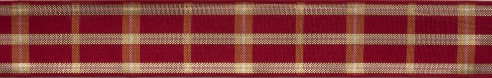 Berisfords Regal Tartan Ribbon Scarlet
