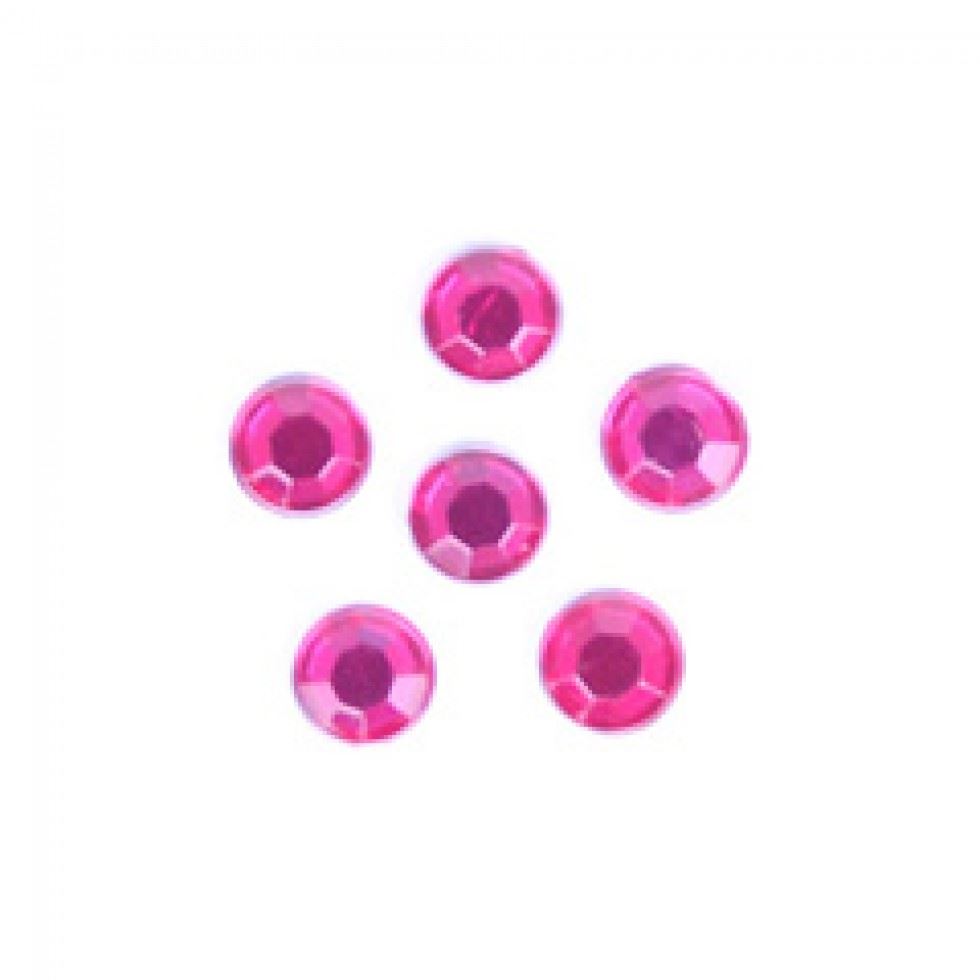 Trimits Cerise Round Stick On Diamantes