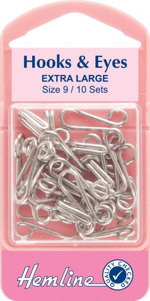 Hemline Silver Hook & Eye Fastenings