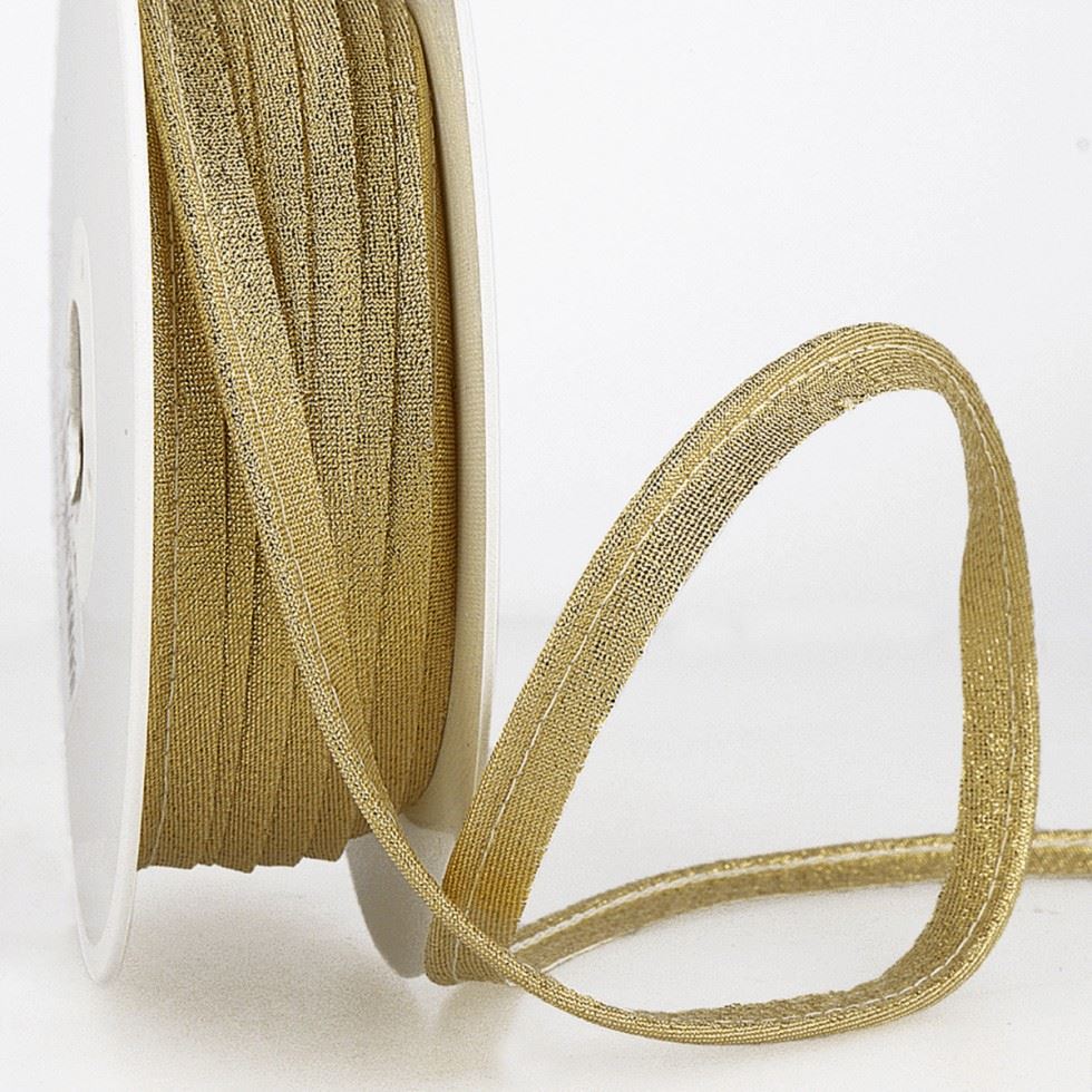 Stephanoise Metallic Lurex Flanged Piping Cord Gold
 