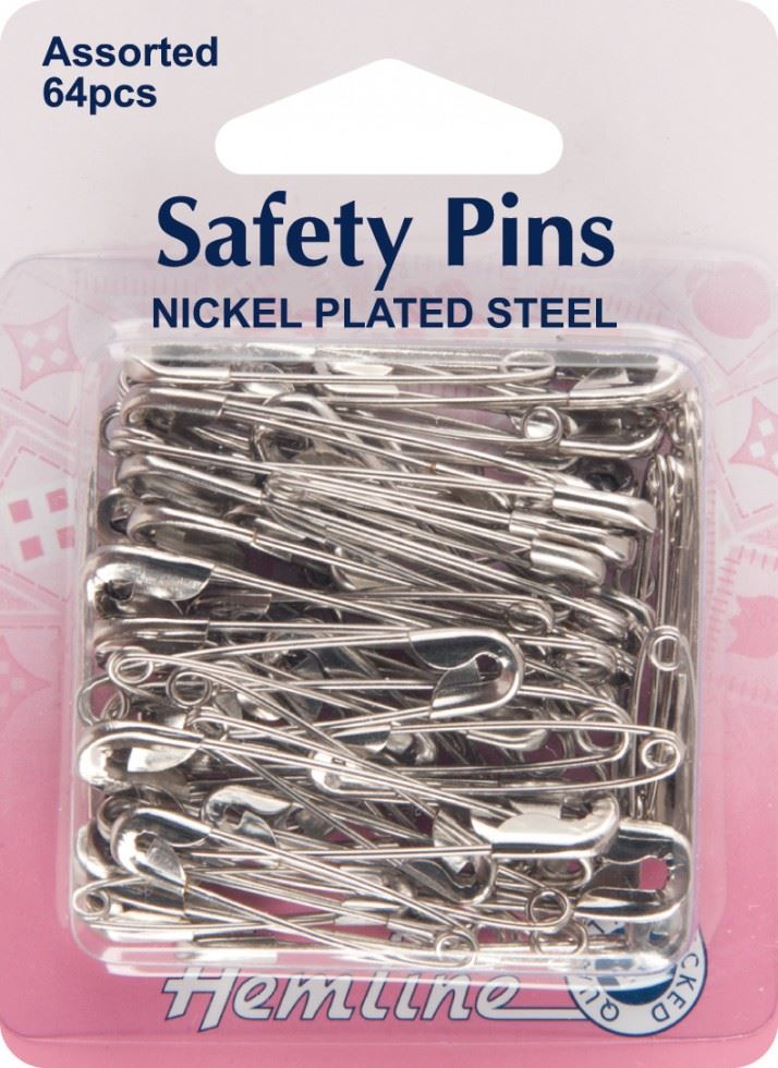 Hemline Nickel/Silver Safety Pins