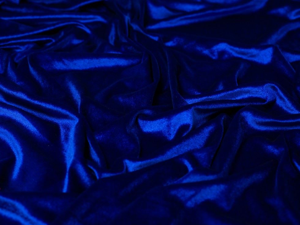 Minerva Core Range Panne Velvet Stretch Knit Fabric Royal Blue
 
