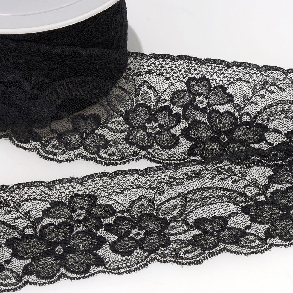 Stephanoise Rachel Lace Trim Black
 