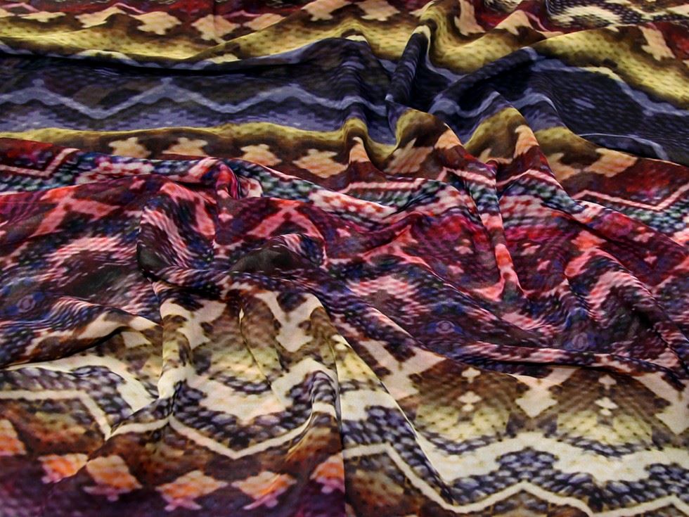 Lady Mcelroy Multicoloured Sheer Chiffon Fabric