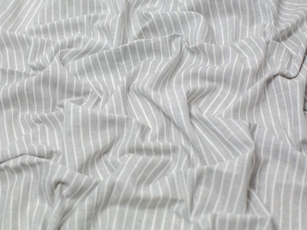 Minerva Core Range Grey Yarn Dyed Linen Cotton Fabric