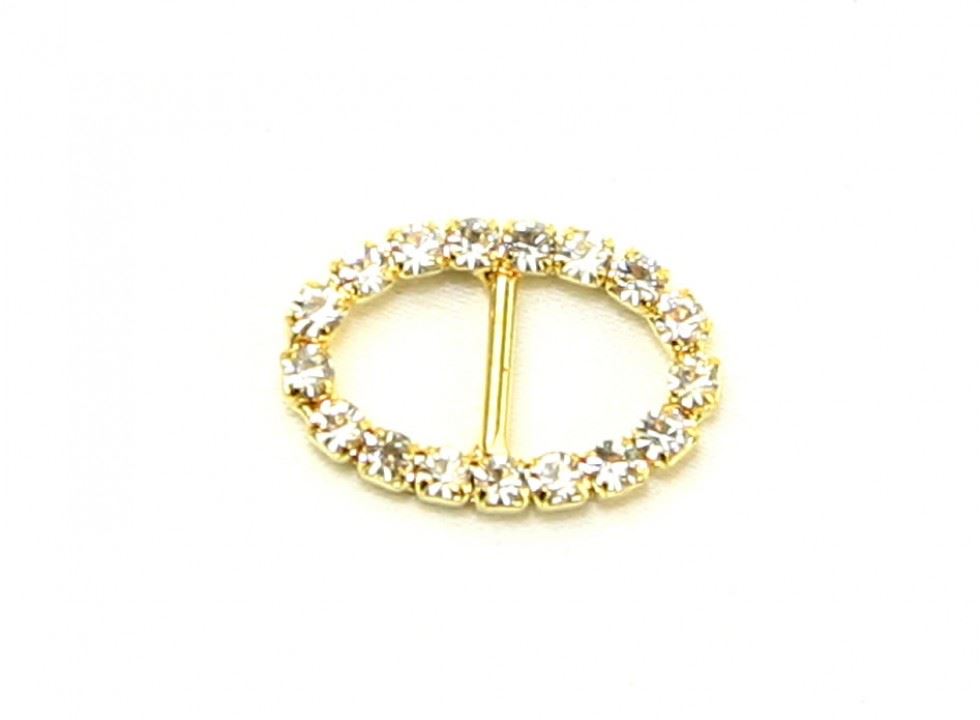 Gold Diamante Oval Buckles