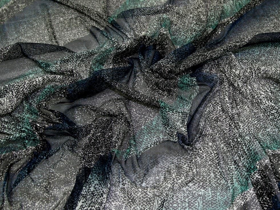 Deadstock Stretch Mesh Fabric Teal