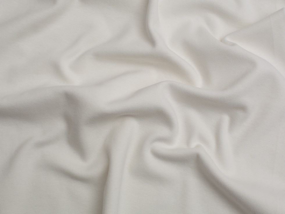 Minerva Core Range Ivory Organic Tubular Ribbing Stretch Knit Fabric