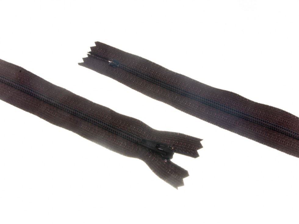 YKK Nylon Closed End Dress Zips Dark Brown