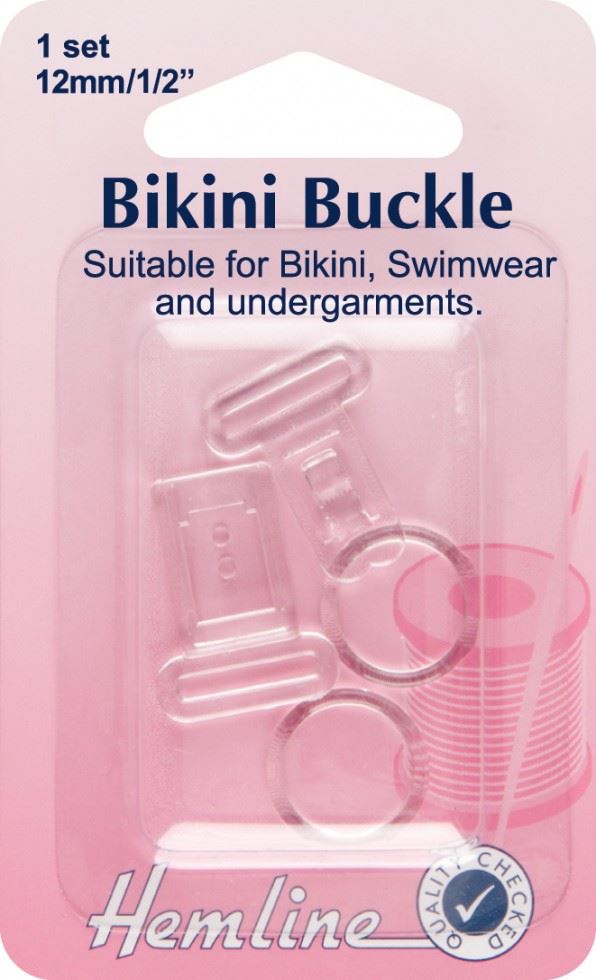 Hemline Clear Bikini Clasp Buckles