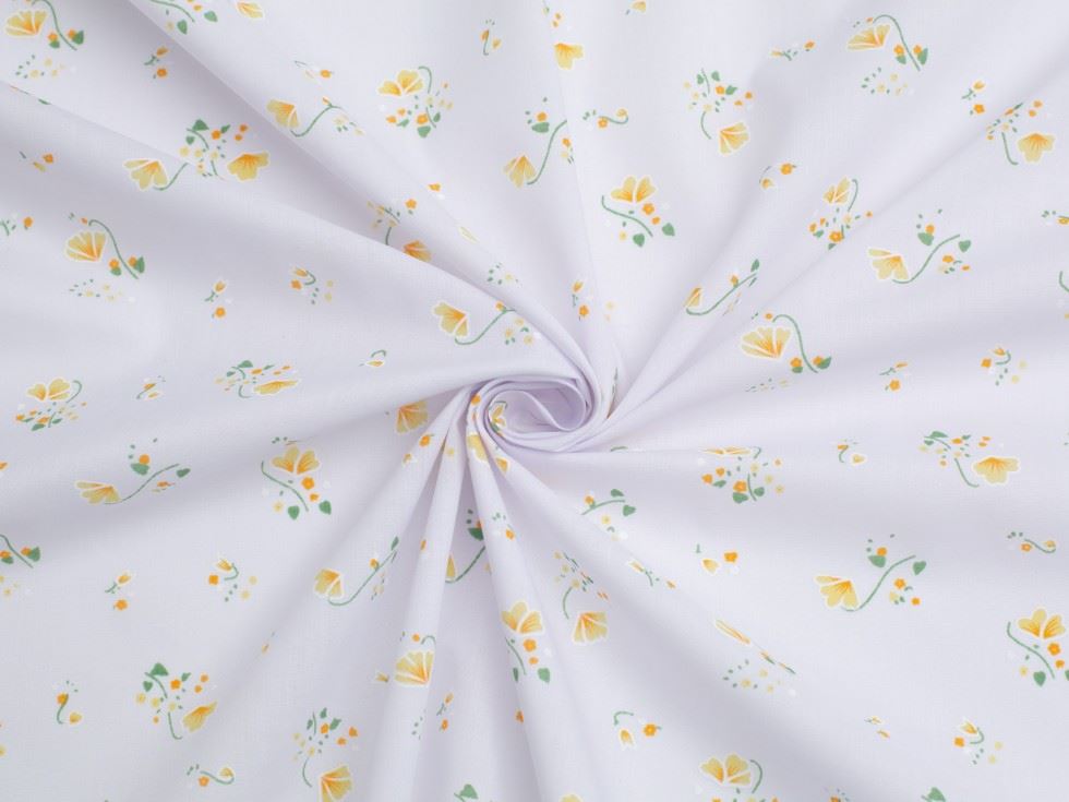 Printed Polycotton Fabric Yellow
 