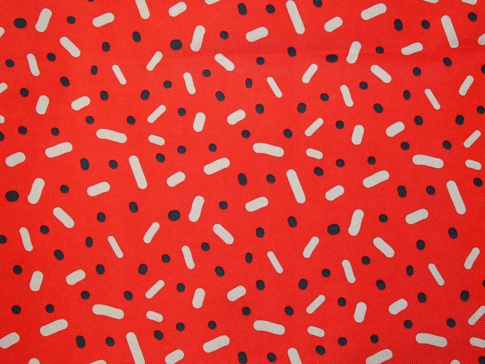 Red Deadstock Pu Coated Water Resistant Fabric