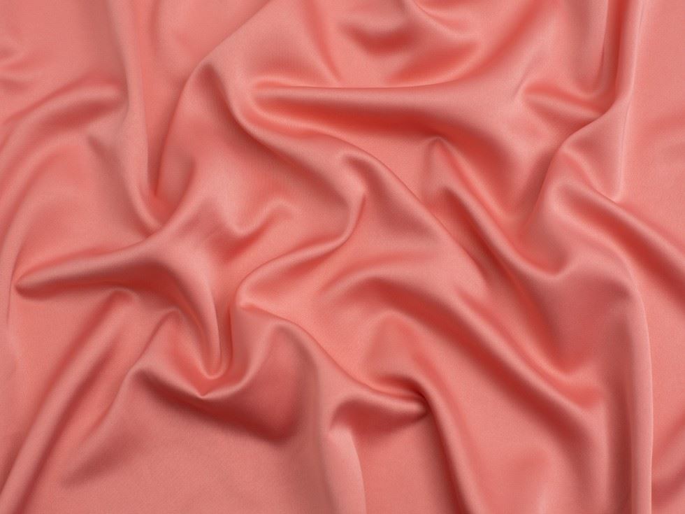 Minerva Core Range Coral Royal Micro Satin Fabric