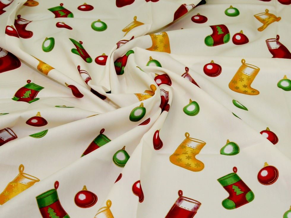 Metallic 100% Cotton Poplin Fabric Cream
 