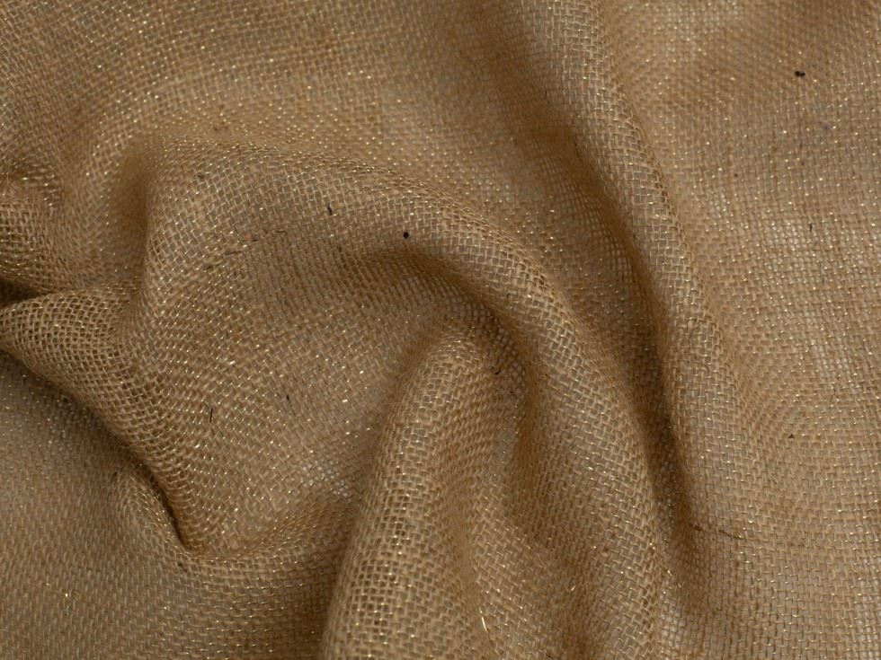 Minerva Core Range Natural Lurex Glitter Hessian Jute Fabric