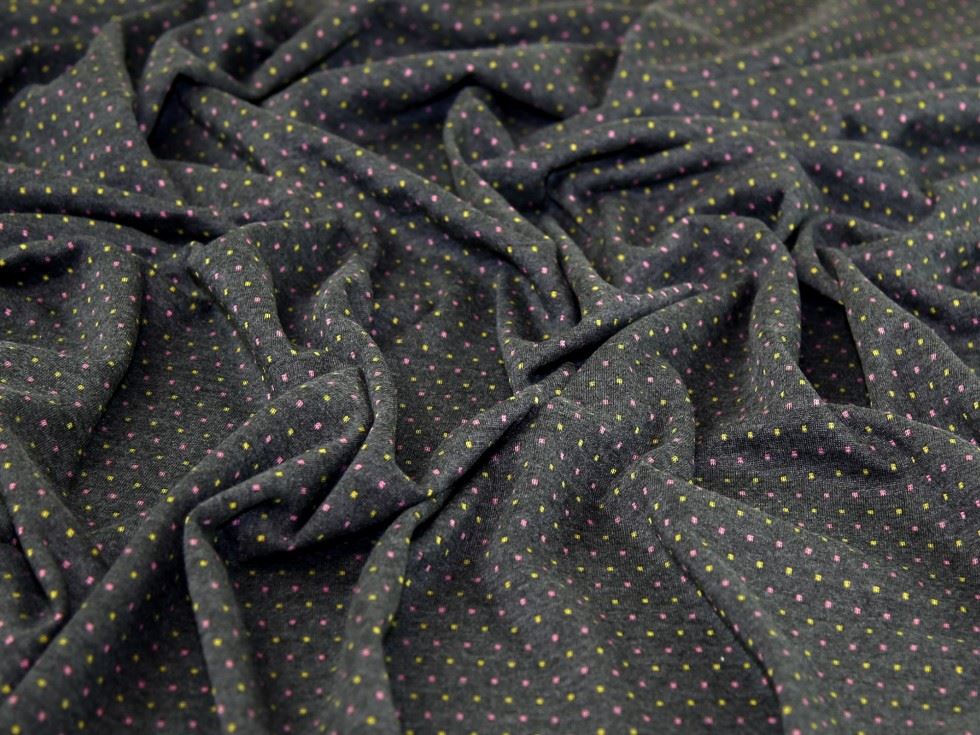 John Louden Grey Jacquard Stretch Knit Fabric