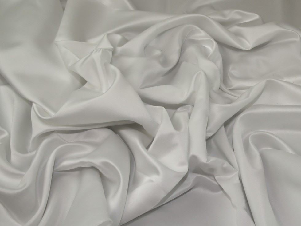 Minerva Core Range Mystique Duchess Satin Fabric White