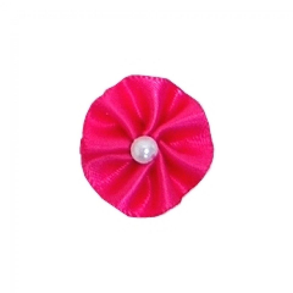 Berisfords Ribbon Pearl Rosettes 175 Shocking Pink
 