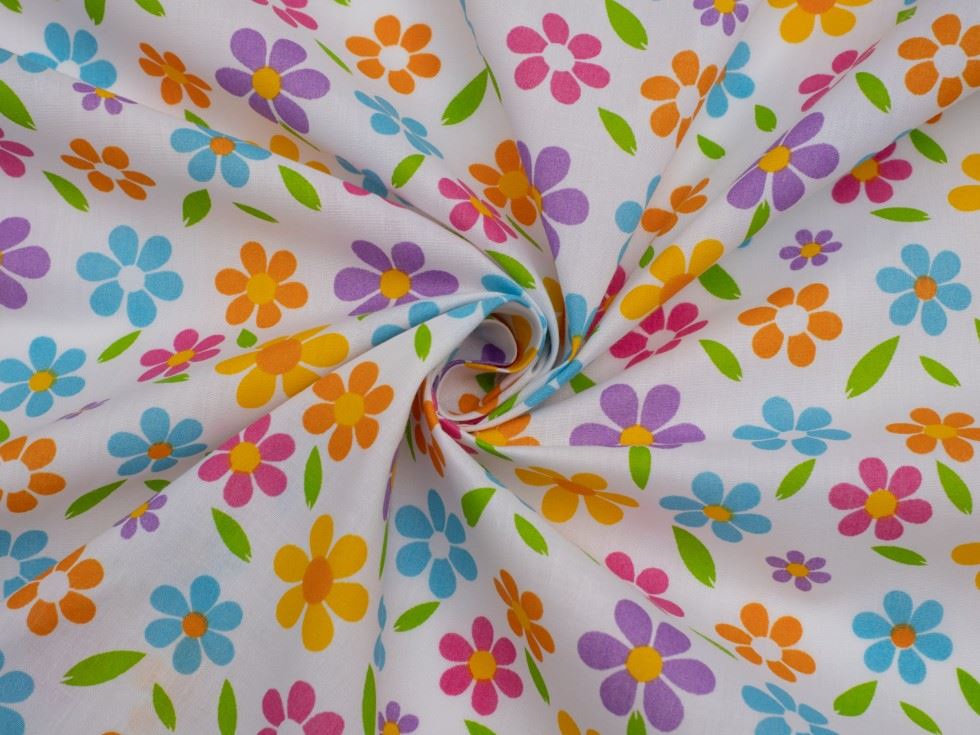 Multicoloured Printed Polycotton Fabric