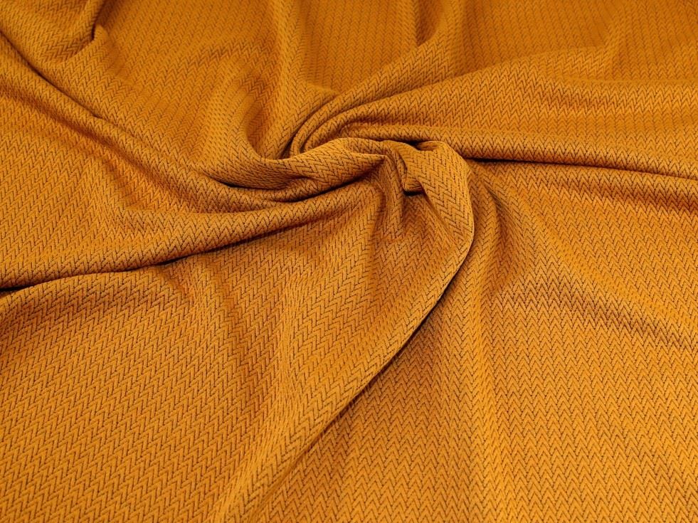 John Louden Ochre Quilted Textured Stretch Knit Fabric