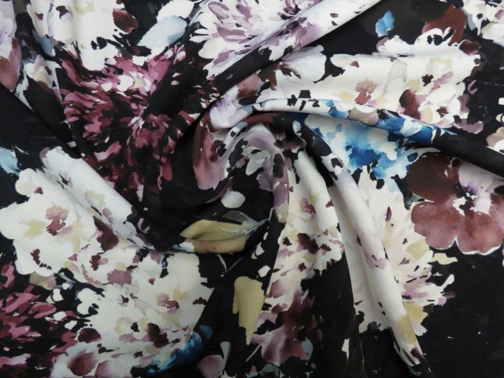 Lady Mcelroy Black Lena Crepe Fabric